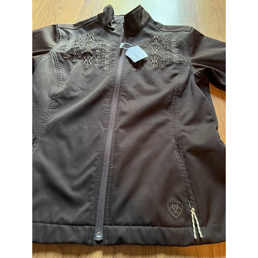 Ariat Jacket Womens Small Brown SoftShell Western Embroidered Aztec Zip Rodeo‎ - Picture 3 of 12